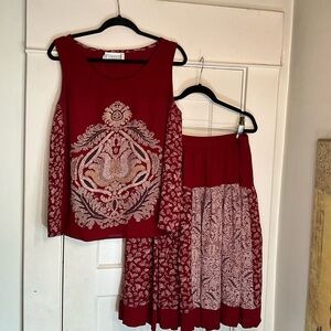 Componix Vintage Sleeveless Top and Skirt Set
